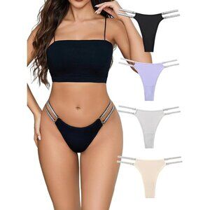 Women's Multi Color Sexy Brazilian Tanga Panties Low Waist Nylon Thong Underwear
